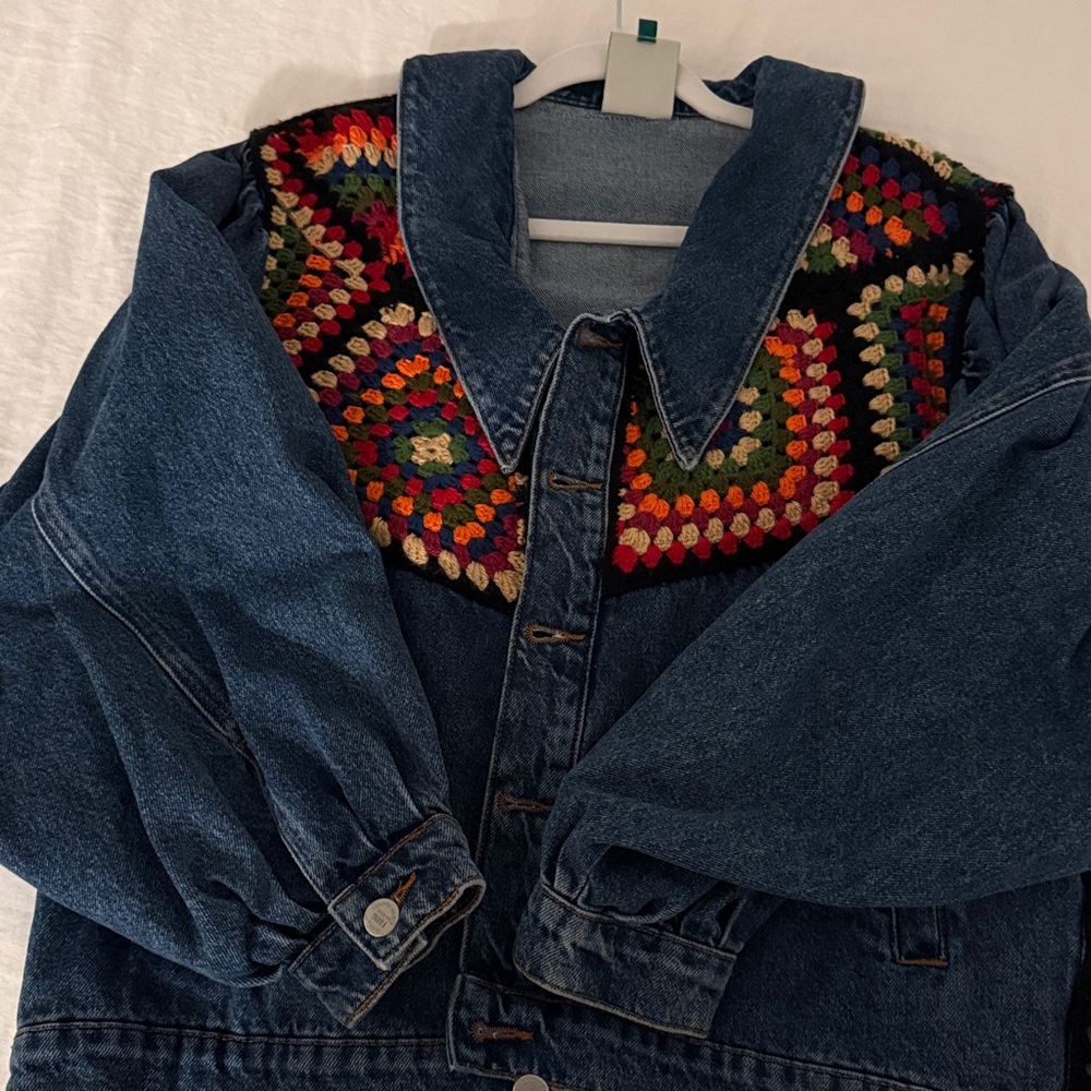 FARM Rio Crochet Embroidered Denim Jacket - Picture 3 of 3
